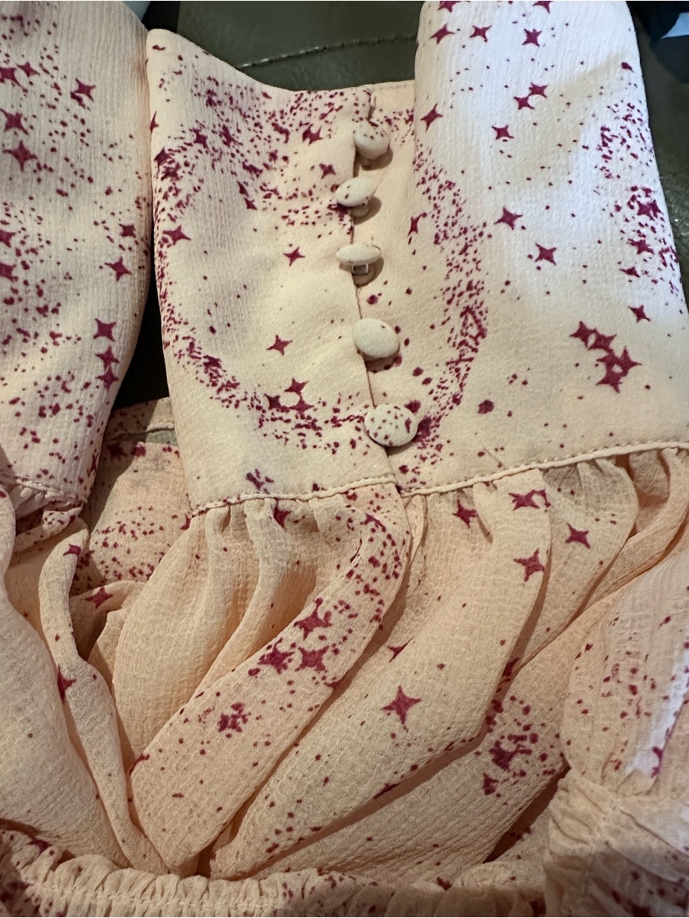 Free People Pink Speckled Button-Front Blouse - Picture 6 of 6